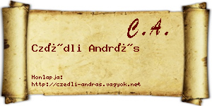 Czédli András névjegykártya